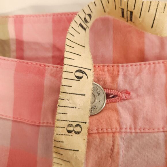 Vintage Ralph Lauren Womens 6 32x19 Pink Plaid Cropped Golf Stretch Pants Capris - Picture 7 of 8